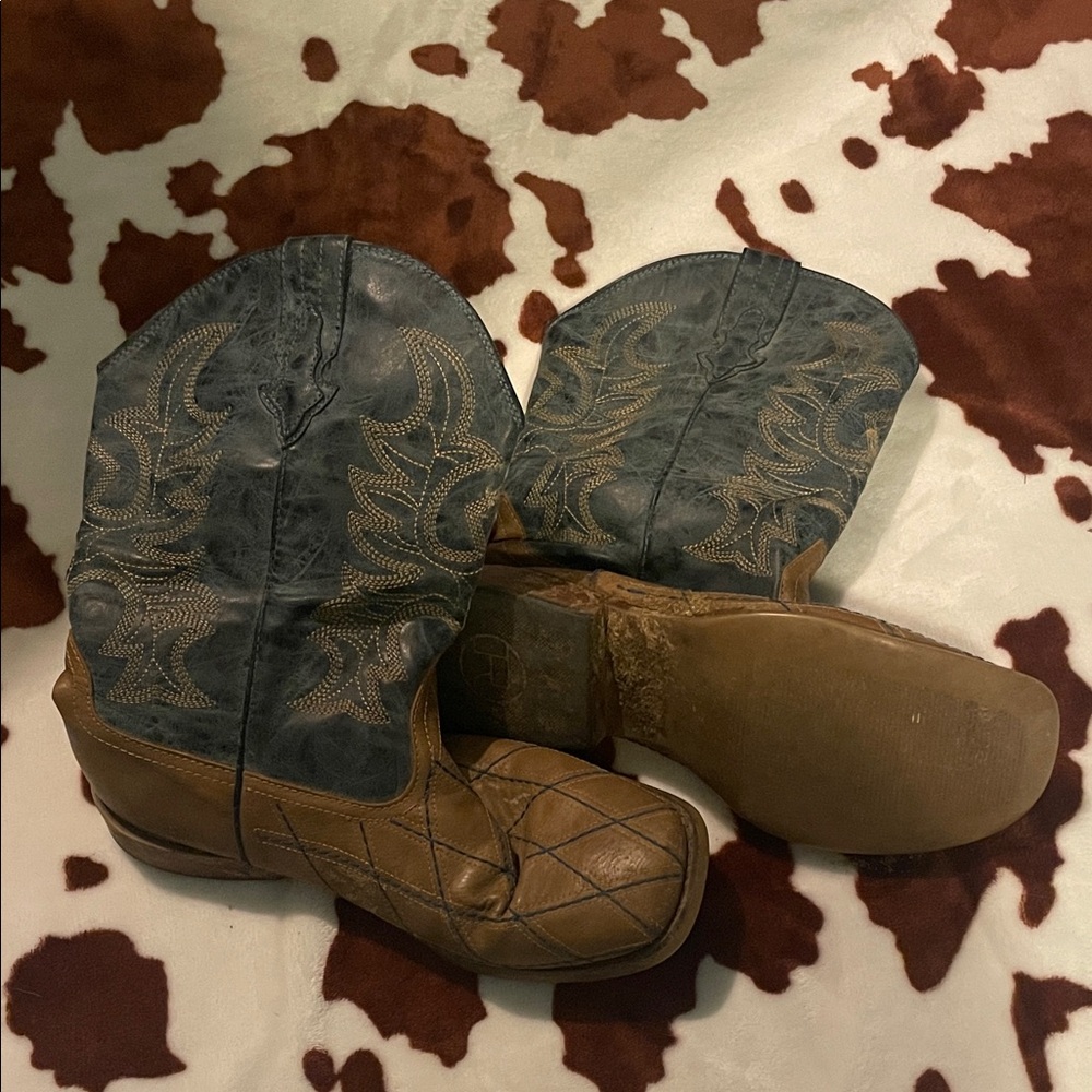 Roper Kids Boots in Brown and Blue